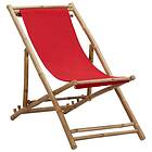 vidaXL Deck Chair Bamboo and Canvas Red