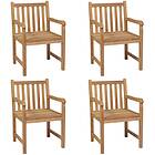 vidaXL Outdoor Chairs 4 pcs Solid Teak Wood