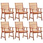 vidaXL Outdoor Dining Chairs 6 pcs Solid Acacia Wood