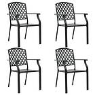 vidaXL Outdoor Chairs 4 pcs Mesh Design Steel Black