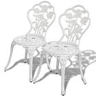 vidaXL Bistro Chairs 2 pcs Cast Aluminium White