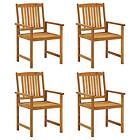 vidaXL Director's Chairs 4 pcs Solid Acacia Wood