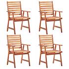 vidaXL Outdoor Dining Chairs 4 pcs Solid Acacia Wood