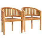 vidaXL Banana Chairs 2 pcs Solid Teak Wood