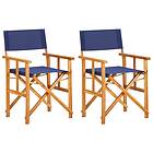 vidaXL Director's Chairs 2 pcs Solid Acacia Wood Blue