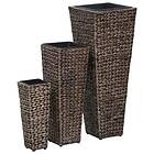 vidaXL Garden Raised Beds 3 pcs Water Hyacinth Dark Brown