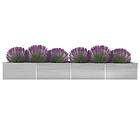 vidaXL Garden Raised Bed Galvanised Steel 600x80x45 cm Grey