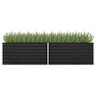 vidaXL Garden Raised Bed Anthracite 320x80x77 cm Galvanised Steel