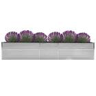 vidaXL Garden Raised Bed Galvanised Steel 400x80x77 cm Grey