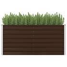 vidaXL Raised Garden Bed Brown 160x80x77 cm Galvanised Steel