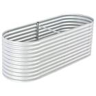 vidaXL Garden Raised Bed 240x80x81 cm Galvanised Steel Silver