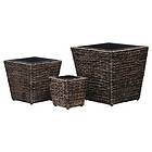 vidaXL Garden Raised Beds 3 pcs Water Hyacinth Brown