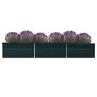 vidaXL Garden Raised Bed Galvanised Steel 480x80x77 cm Green