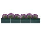 vidaXL Garden Raised Bed Galvanised Steel 600x80x45 cm Green