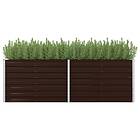 vidaXL Garden Raised Bed Brown 240x80x77 cm Galvanised Steel