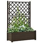 vidaXL Garden Planter with Trellis 100x43x142 cm PP Mocha