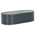 vidaXL Garden Raised Bed 160x80x44 cm Galvanised Steel Grey