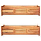 vidaXL Garden Raised Beds 2 pcs Acacia Wood 100x30x25 cm