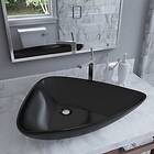 vidaXL Basin Ceramic Black Triangle 645x455x115 mm