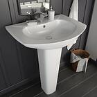 vidaXL Freestanding Basin with Pedestal Ceramic White 650x520x200 mm