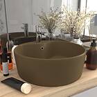 vidaXL Luxury Wash Basin with Overflow Matt Cream 36x13 cm Ceramic