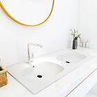 vidaXL Built-in Double Wash Basin 1205x460x145 mm SMC White