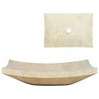 vidaXL Sink 50x35x12 cm Marble Cream