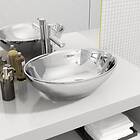 vidaXL Wash Basin 40x33x13.5 cm Ceramic Silver