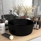 vidaXL Luxury Wash Basin Round Matt Black 40x15 cm Ceramic