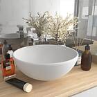 vidaXL Luxury Bathroom Basin Round Matt White 32.5x14 cm Ceramic