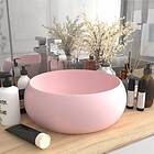 vidaXL Luxury Wash Basin Round Matt Pink 40x15 cm Ceramic