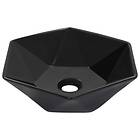 vidaXL Wash Basin 41x36.5x12 cm Ceramic Black