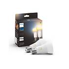 Philips Hue White Ambiance LED E27 A60 2200K-6500K 1100lm 8W 2-pack (Kan dimmes)