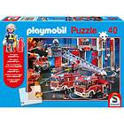 Schmidt Playmobil Brandkår Pussel & 1 Figur 40 Bitar