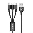 SiGN USB A - Lightning/USB Micro-B/USB C 0.25m