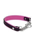 Alac Läder Half Choke Collar Med Cerise Vinylfoder 55cm