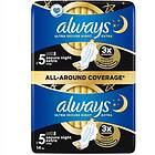 Always Ultra Secure Night Extra Wings Size 5 (14-pack)