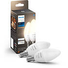 Philips Hue White LED E14 B39 2700K 470lm 5.5W 2-pack