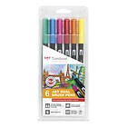 Tombow ABT Dual Brush Dermatologically Tested Colors Penselpennor 6-pack