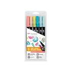 Tombow ABT Dual Brush Candy Colors Penselpennor 6-pack