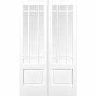 LPD Downham Solid Core Pair White Primed Clear Bevelled Glazing 1981x1168mm