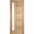 LPD Goodwood Oak External Door Long Light Frosted 1981x838mm