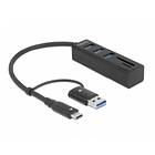 DeLock USB 3.2 Gen 1 Card Reader for microSD/SD with USB Hub (63859)