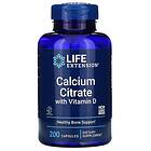 Life Extension Calcium Citrate With Vitamiini D 200 Kapselit