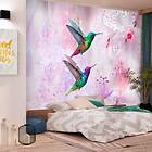 Arkiio Fototapet Självhäftande Colourful Hummingbirds Purple 196x140