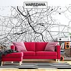 Arkiio Fototapet Warsaw Map 200x140