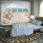 Arkiio Fototapet Window View Beach 100x70