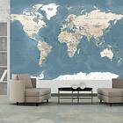 Arkiio Fototapet Självhäftande Vintage World Map fototapet 196x140