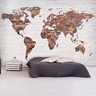 Arkiio Fototapet World Map: Brick Wall 150x105