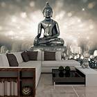 Arkiio Fototapet Självhäftande Silver Buddha fototapet 98x70